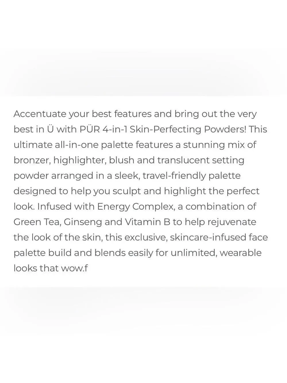 PUR Cosmetics Fair Light 4 in 1 Skin Perfecting Powders Face Palette